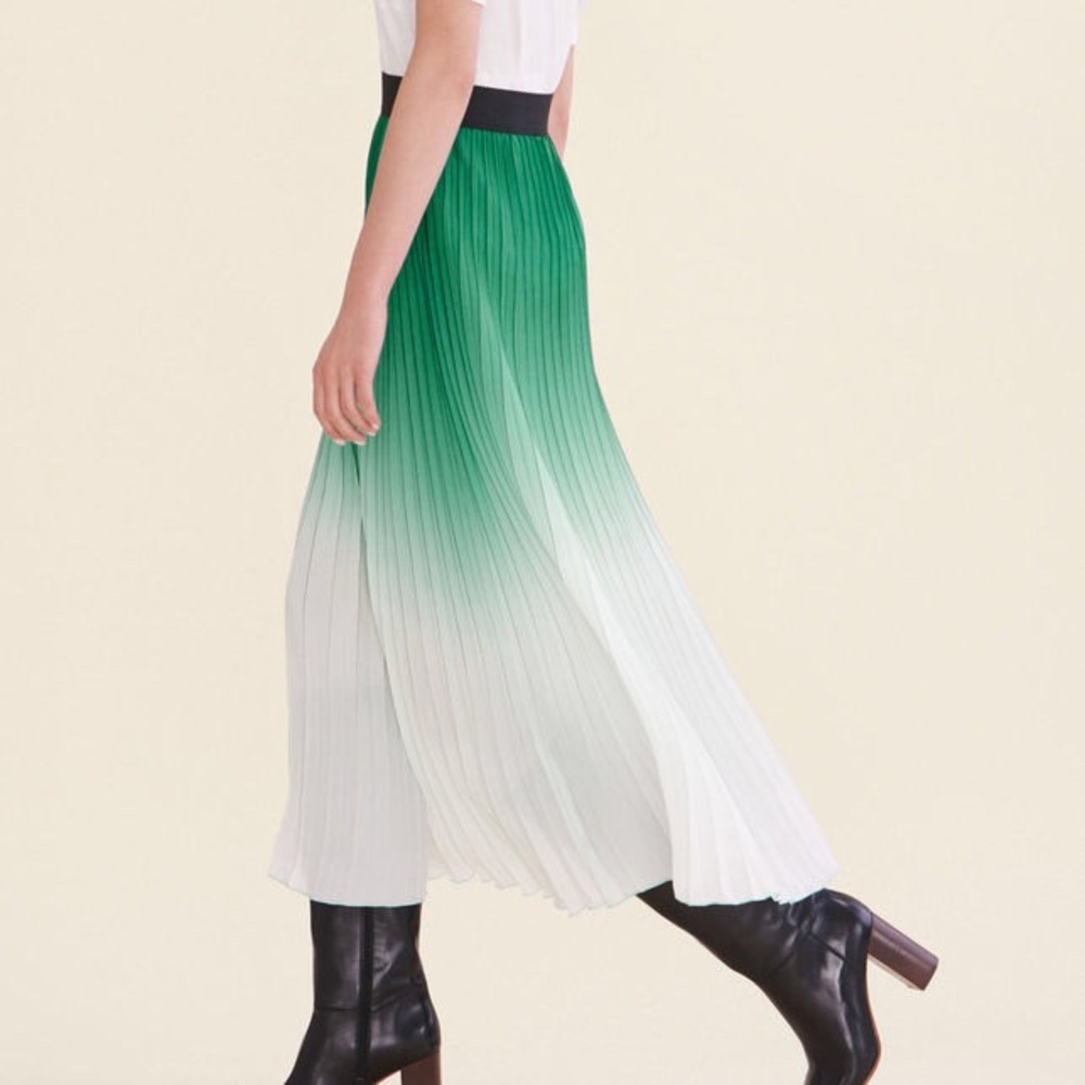Maje Jonael Pleated Midi Skirt